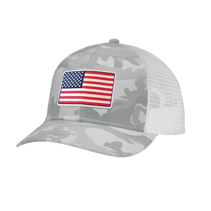 American Flag PVC Patch Structured Trucker Hat