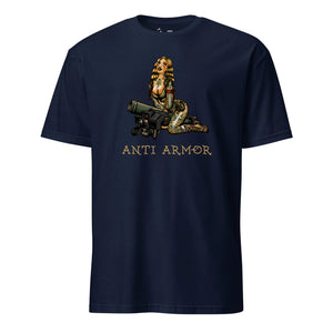 Anti Armor Pin-Up T-Shirt in Navy - Marine Corps veteran tee