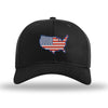 America Outline Structured Hat - BLACK