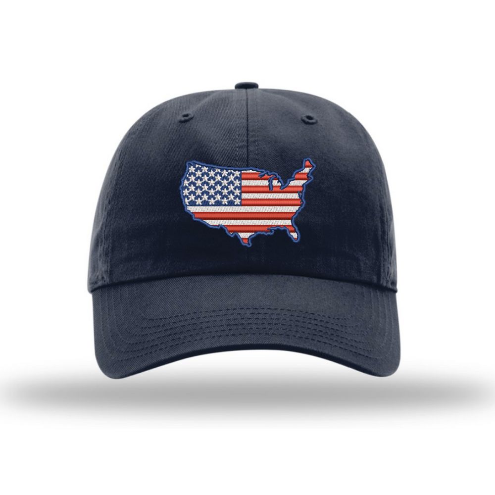 America Outline Unstructured Hat