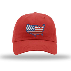 America Outline Unstructured Hat