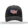America Outline Unstructured Hat - BLACK