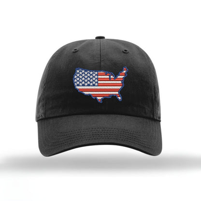 America Outline Unstructured Hat
