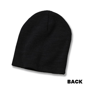 Classic Eagle Globe and Anchor Beanie in Black - back view