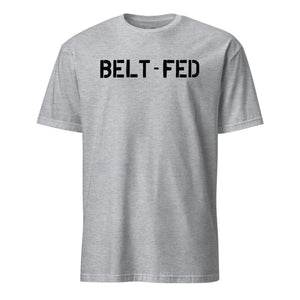 Belt Fed T-Shirt in Grey - Marine Corps veteran tee
