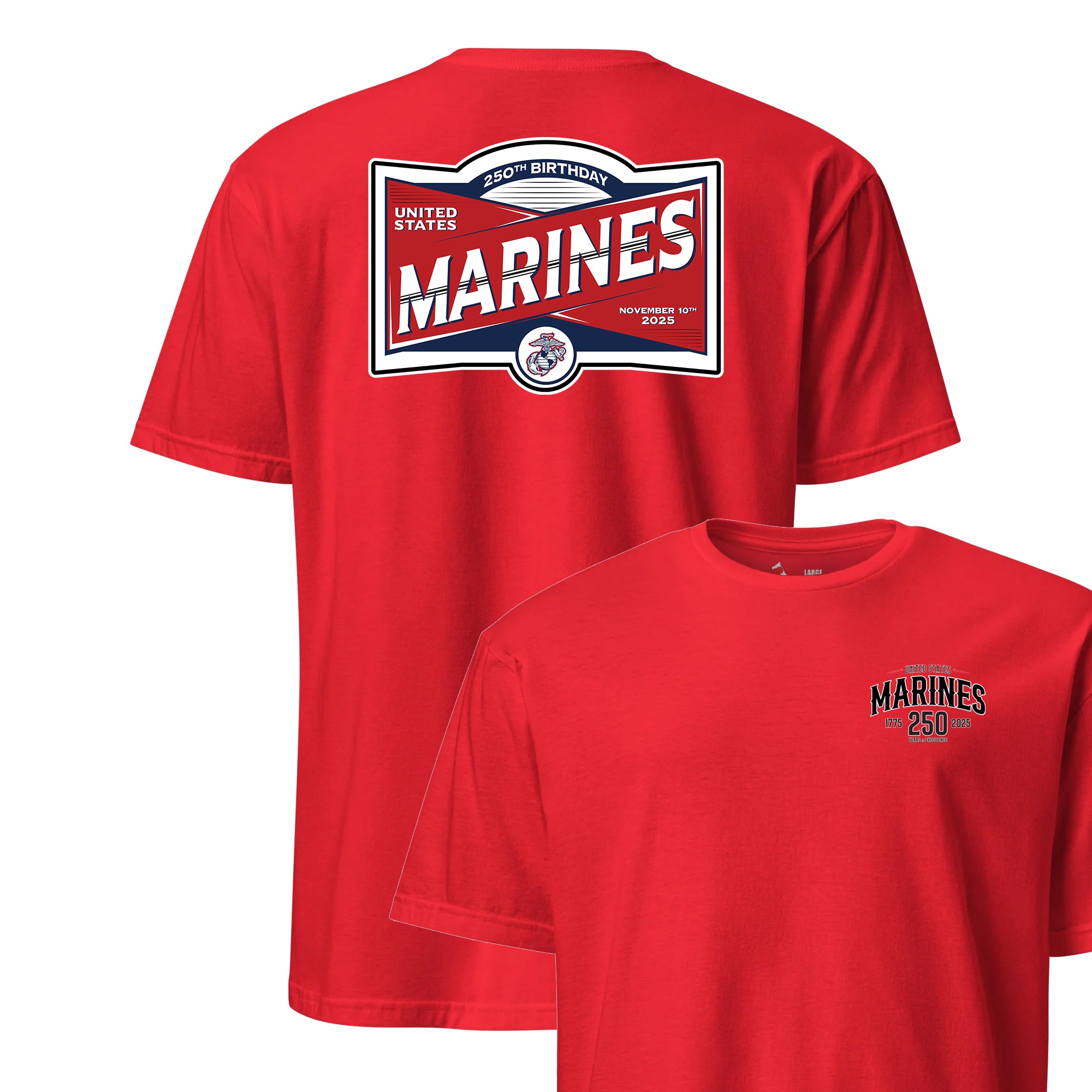 250th USMC Birthday Label T-Shirt