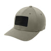 Blackout American Flag PVC Patch Flexfit Structured Hat - GREY