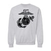 Eagle Globe & Anchor Blackout Crewneck Sweatshirt - HEATHER GRAY