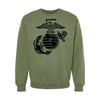 Eagle Globe & Anchor Blackout Crewneck Sweatshirt - OD GREEN