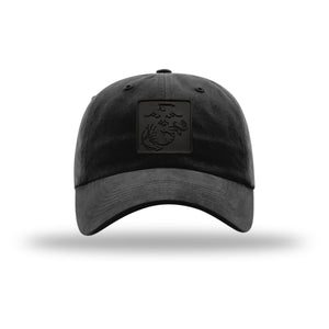 Blackout EGA Square PVC Patch Unstructured Dad Hat in Black - USMC cap
