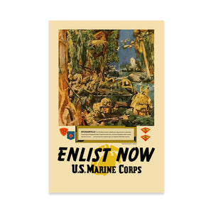 Bougainville - Enlist Now - US Marine Corps - 1945 - World War II Poster