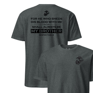 Brotherhood Blood Oath T-Shirt in Charcoal - USMC unit tee
