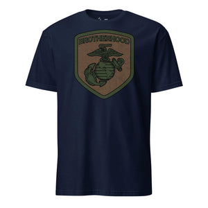 Brotherhood Shield Bronze T-Shirt in Navy - USMC unit tee