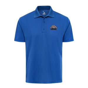 Bulldog USMC Performance Polo Shirt in Royal - USMC unit polo shirt