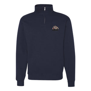 USMC Bulldog Quarter Zip Sweatshirt