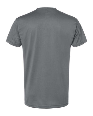 Grey Left Chest Eagle, Globe, and Anchor Established Performance T-Shirt- Black Logo