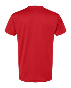 Red Left Chest Eagle, Globe, and Anchor Established Performance T-Shirt- Black Logo