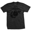 Black Out Eagle Globe and Anchor T-Shirt - BLACK