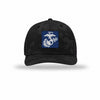 Navy & Silver EGA PVC Patch Camo Structured Trucker - BLACK CAMO/BLACK