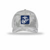 Navy & Silver EGA PVC Patch Camo Structured Trucker - WHITE CAMO/WHITE