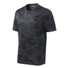 Camohex Iron Grey Eagle Globe & Anchor Left Chest Performance T-Shirt - CAMOHEX IRON GREY