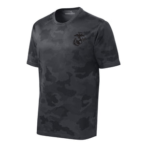 Camohex Iron Grey Eagle Globe & Anchor Left Chest Performance T-Shirt