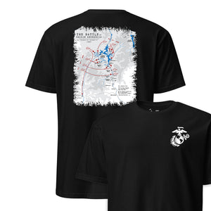 Chosin Reservoir Battle Map T-Shirt in Black - USMC historic tee