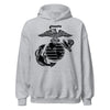 Eagle Globe & Anchor Classic Blackout Hoodie - HEATHER GRAY