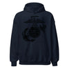 Eagle Globe & Anchor Classic Blackout Hoodie - Black