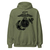 Eagle Globe & Anchor Classic Blackout Hoodie - OD GREEN