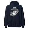 Classic Eagle Globe & Anchor Hoodie - Navy