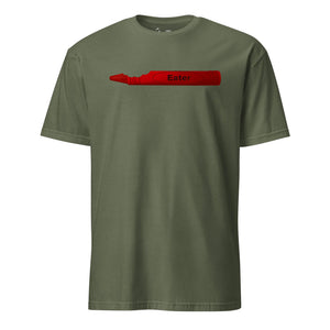 Crayon Eater Red Crayon T-Shirt in OD Green - Marine Corps humor tee