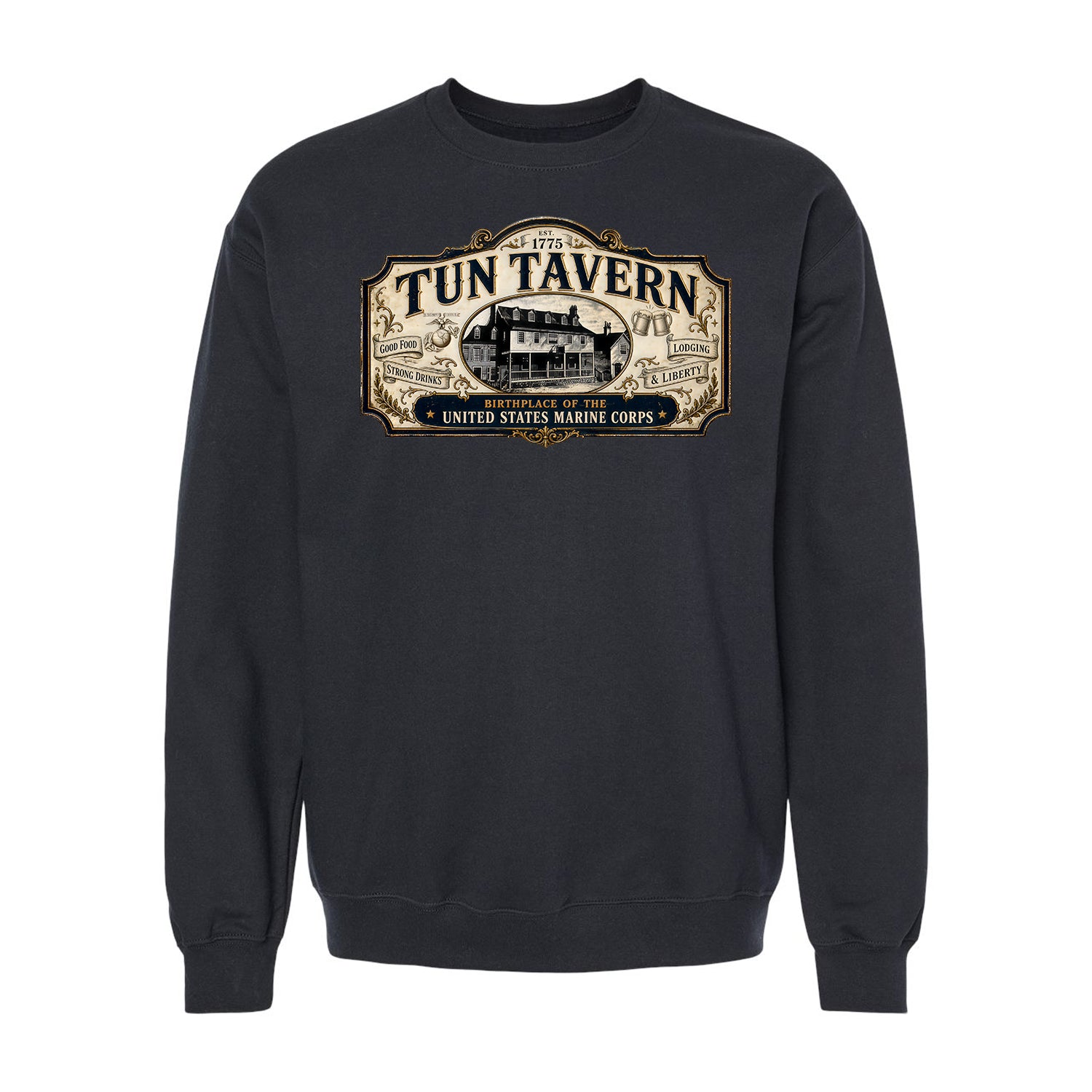 251st USMC Birthday Tun Tavern Vintage Sign Crewneck Sweatshirt
