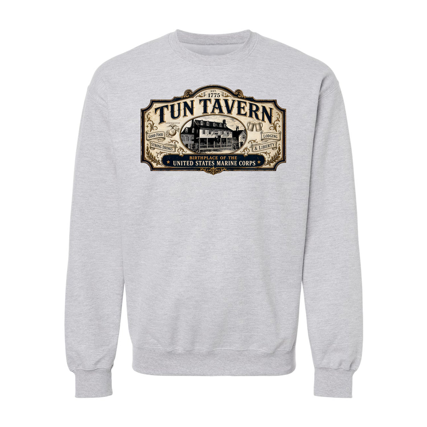 251st USMC Birthday Tun Tavern Vintage Sign Crewneck Sweatshirt