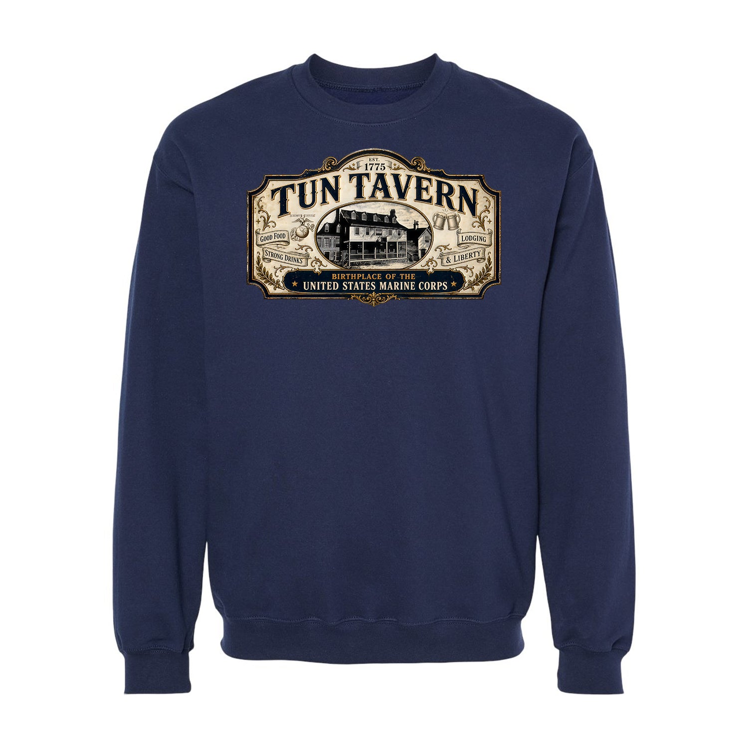 251st USMC Birthday Tun Tavern Vintage Sign Crewneck Sweatshirt