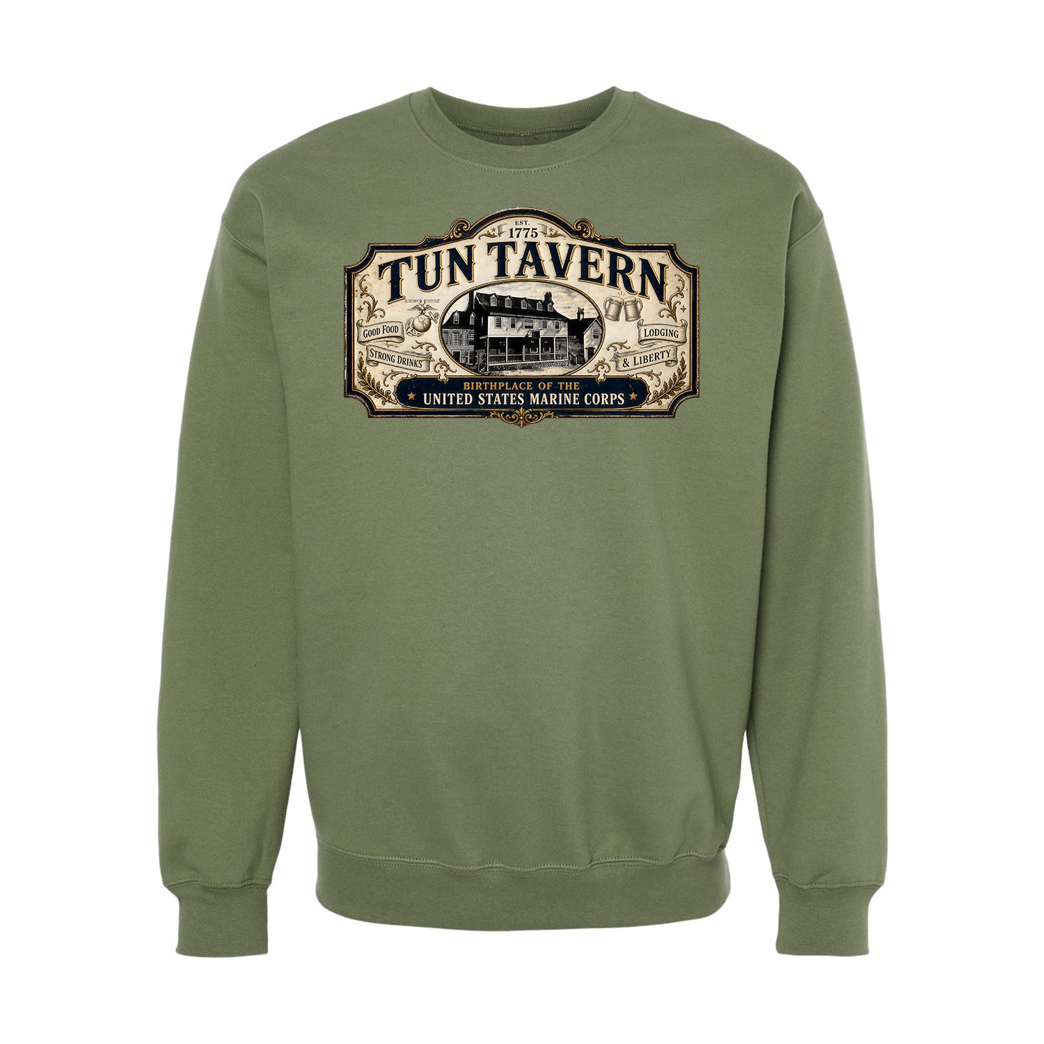 251st USMC Birthday Tun Tavern Vintage Sign Crewneck Sweatshirt