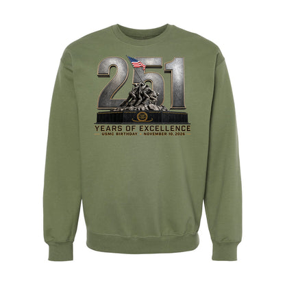 251 Years of Excellence USMC Birthday Crewneck Sweatshirt