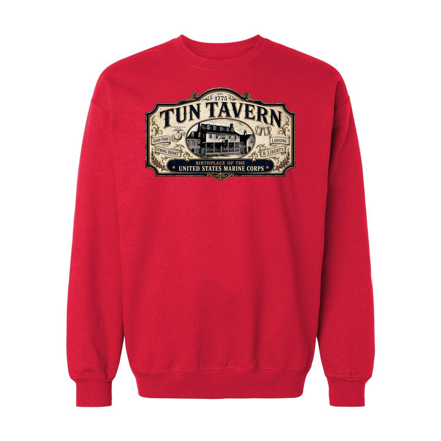 251st USMC Birthday Tun Tavern Vintage Sign Crewneck Sweatshirt