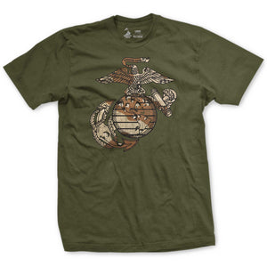 DBDU Chocolate Chip EGA T-Shirt in OD Green - USMC veteran tee