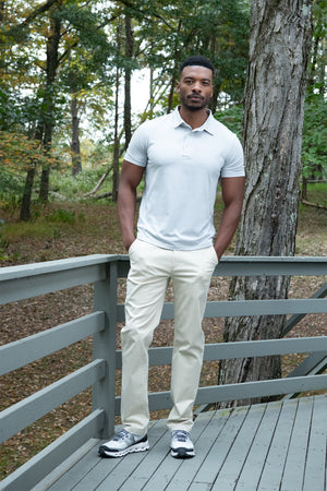Chino Pant in Brown Rice - lifestyle view