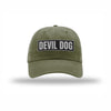 Devil Dog Carbon Fiber Patch Dad Hat - OLIVE