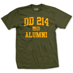 DD-214 T-Shirt in OD Green - Marine Corps veteran tee
