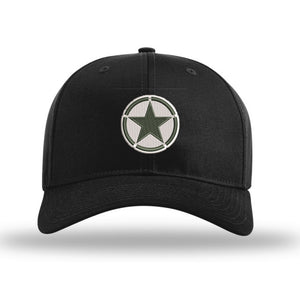 WWII D-Day Invasion Star Structured Hat - Black