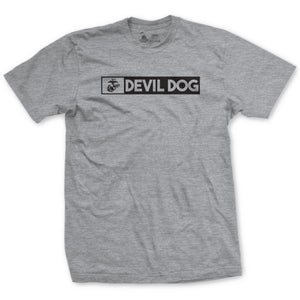 Devil Dog T-Shirt in Heather Grey - USMC veteran tee