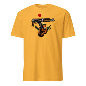 Draco and Boxing Gloves T-Shirt in Gold - Marine Corps humor tee