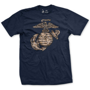 Desert MARPAT EGA T-Shirt in Navy - USMC unit tee