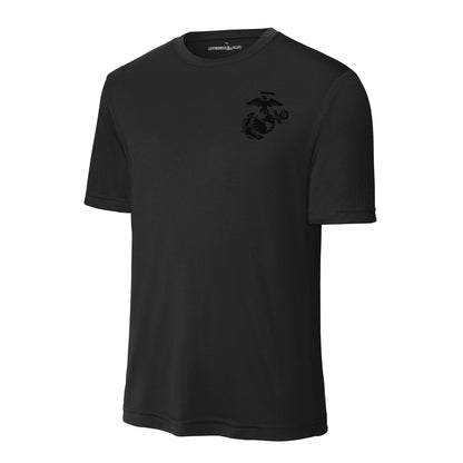 Eagle Globe & Anchor Black Left Chest Performance T-Shirt