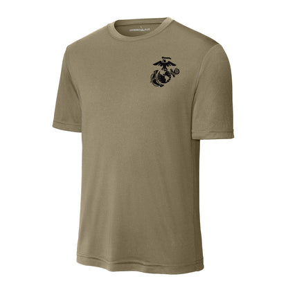 Eagle Globe & Anchor Black Left Chest Performance T-Shirt