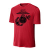 Eagle Globe & Anchor Performance T-Shirt - RED