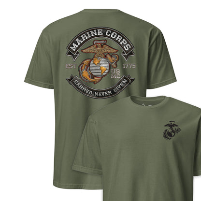 Earned Never Given Rocker Leather Patch T-Shirt